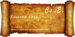 Csernok Erik névjegykártya
